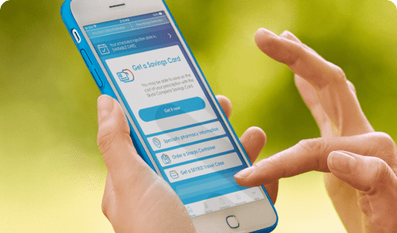 Person using the Skyrizi Complete app