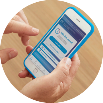 Person on the Skyrizi Complete App