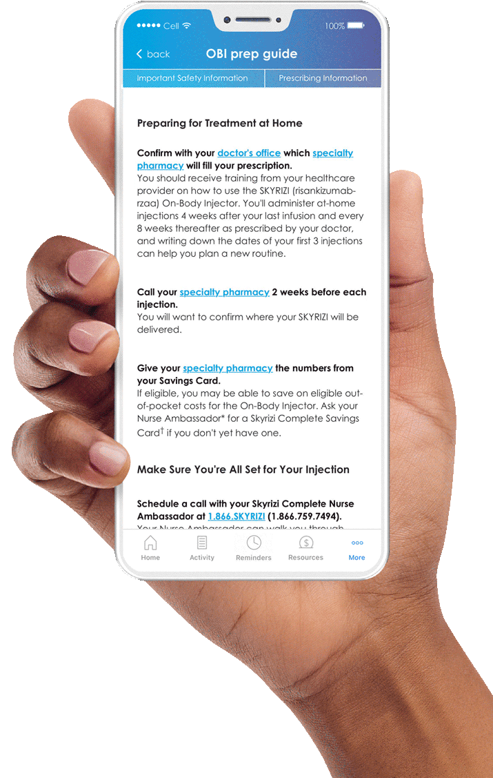 Hand Holding Injection Support On Phone