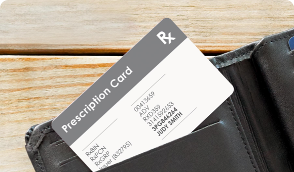 Prescription Card Peeking out of a Wallet