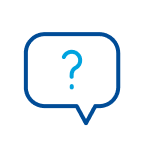 A chat bubble with a question mark inside