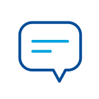 A chat bubble with a question mark inside