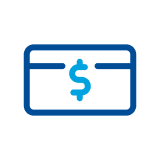 Card with a dollar sign in the middle
